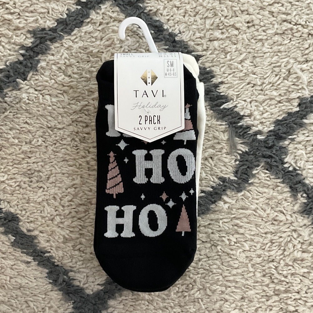 Pure Barre Black and White Holiday Socks 2 Pack